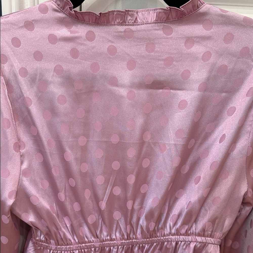4SI3NNA Pink Polka Dot Ruffle Blouse - Picture 10 of 10